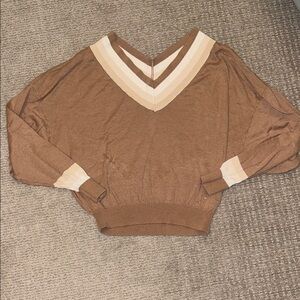 The Upside Brown V-Neck Women's Sweater